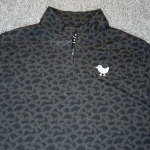 Bad Birdie Pullover Mens Medium Black Geometric 1/4 Zip Golf Stretch Long Sleeve